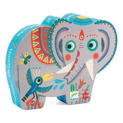 PUZZLE SIHOUETTE HAATHEE ELEPHANT D'ASIE 24PCS