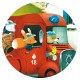 PUZZLE SILHOUETTE - LE CAMION DE POMPIER - 16 PCS