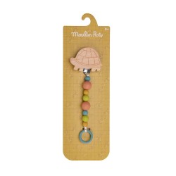 ATTACHE TETINE BOIS ET SILICONE TORTUE - TROIS PETITS LAPINS