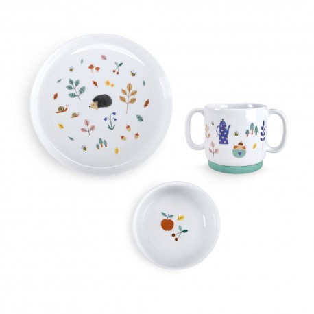 SET VAISSELLE PORCELAINE POMME DES BOIS